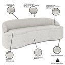 Ver imagem 3 de Sofá 4 Lugares para Sala de Estar Living 230cm Theo D06 Bouclê Creme - Mpozenato