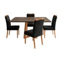 Ver imagem 3 de Conjunto Mesa Jantar Isabela 1,2m Freijó Pés Cerejeira 4 Cadeiras Heloísa Almofadada - Preto Veludo
