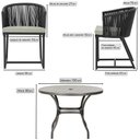 Ver imagem 2 de Mesa com 4 Cadeiras e Noronha Estofado 3 Trama Original Preto