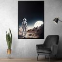 Ver imagem 2 de Quadro Decorativo Astronauta e Lua Moldura Cx Alta 40x60 Arte na Arte Moldura Preta