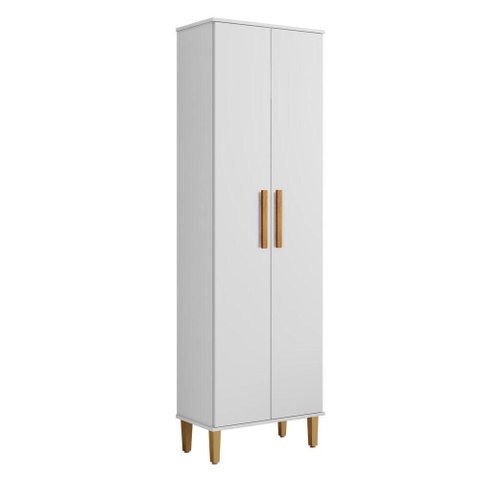 Armário Multiuso Goiânia 2 Portas 4 Prateleiras MDP 60cm Branco Kaiki Móveis