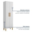 Ver imagem 4 de Armário Multiuso Goiânia 2 Portas 4 Prateleiras MDP 60cm Branco Kaiki Móveis