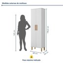 Ver imagem 6 de Armário Multiuso Goiânia 2 Portas 4 Prateleiras MDP 60cm Branco Kaiki Móveis