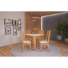 Conjunto de Mesa Indékes Lisboa 90x90cm com 4 Cadeiras - Freijó/Off White - 4