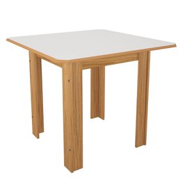 Conjunto de Mesa Indékes Lisboa 90x90cm com 4 Cadeiras - Freijó/Off White - 2