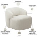 Ver imagem 4 de Kit 02 Poltronas Decorativa Fixa Orgânica para Sala Living Barolo L06 Bouclê Off White - Lyam Decor