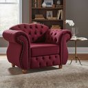 Ver imagem 2 de Poltrona Chesterfield Merlô Veludo:Bordô