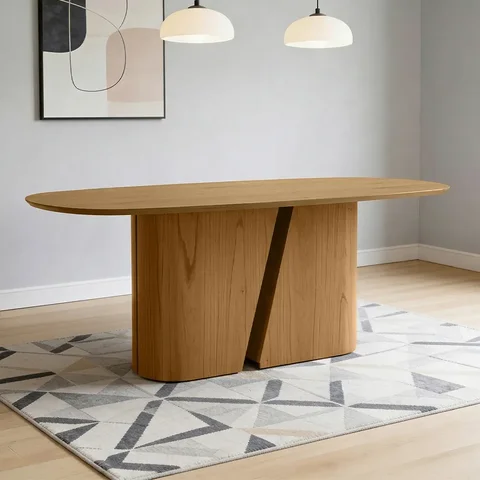 Mesa de Jantar 8 Lugares Retangular Orgânico 200cm Salieri N01 Cinamomo - Lyam Decor