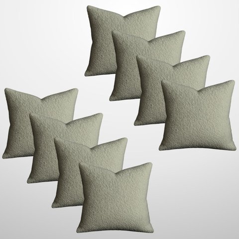 Kit 8 Capas de Almofada Bouclé 50x50 Decorativa Fendi