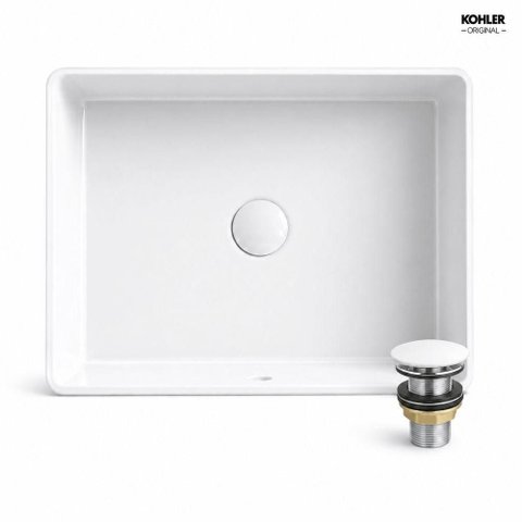 Cuba de Embutir Retangular Verticyl Porcelana Vitrificada Brilhoso Branca Kohler Brasil 33cm