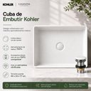 Ver imagem 3 de Cuba de Embutir Retangular Verticyl Porcelana Vitrificada Brilhoso Branca Kohler Brasil 33cm