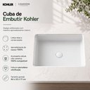 Ver imagem 5 de Cuba de Embutir Retangular Verticyl Porcelana Vitrificada Brilhoso Branca Kohler Brasil 33cm