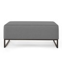 Ver imagem 3 de Puff Decorativo Para Sala de Estar Cléo W01 Base de Ferro 90 cm Linho Cinza - Lyam Decor