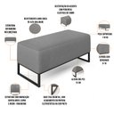 Ver imagem 4 de Puff Decorativo Para Sala de Estar Cléo W01 Base de Ferro 90 cm Linho Cinza - Lyam Decor