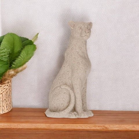 Escultura Leopardo em Polirresina 25cm Mart