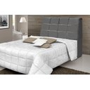 Ver imagem 2 de cabeceira box diamante 140cm com bau detalhe estofado:Cinza