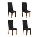 Ver imagem 7 de Conjunto Sala de Jantar Mesa 4 Cadeiras Madeira Maciça MDF e Vidro Livia Preto