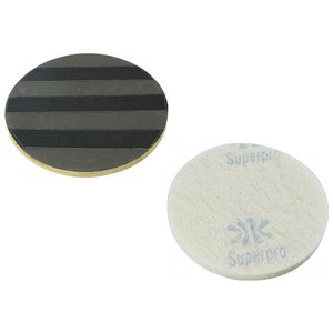 Conjunto Suporte para disco de limpeza com velcro COM flange CLEANER 300 mm + Disco Lustrador Branco