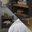 Ver imagem 3 de Mesa de Cabeceira Flow Retrô - Preto com Freijó