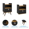 Mesa de Cabeceira Flow Retrô - Preto com Freijó - 5