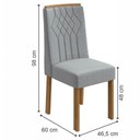 Ver imagem 3 de Kit 4 Cadeiras Exclusive Amêndoa Clean/linho Cinza Claro 75870 - Móveis Lopas