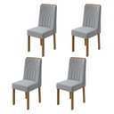 Ver imagem 1 de Kit 4 Cadeiras Exclusive Amêndoa Clean/linho Cinza Claro 75870 - Móveis Lopas