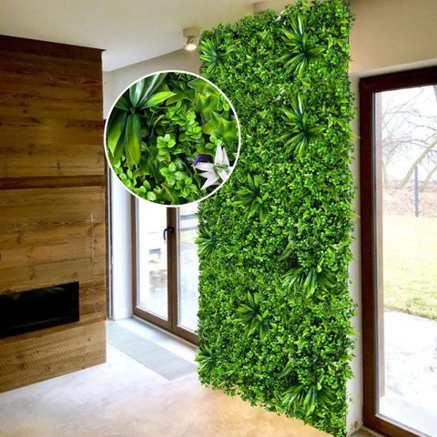 Jardim Vertical Artificial Luxo 4,5m² Painéis com Alta Cobertura e Proteção Uv para Ambientes