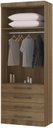 Ver imagem 3 de Guarda Roupa Modulado de Solteiro Paris Avelã 5 Peças - Luciane Henn