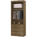 Ver imagem 3 de Guarda Roupa Modulado de Solteiro Paris Avelã 5 Peças - Luciane Henn