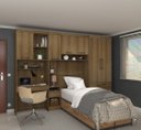 Ver imagem 1 de Guarda Roupa Modulado de Solteiro Paris Avelã 5 Peças - Luciane Henn