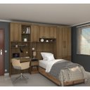 Ver imagem 1 de Guarda Roupa Modulado de Solteiro Paris Avelã 5 Peças - Luciane Henn