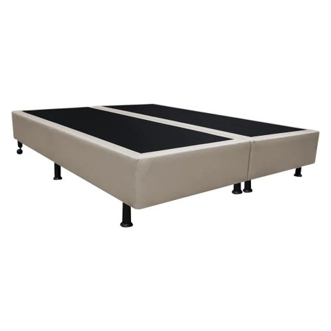 Base Box para Cama Casal King 192x203cm Bipartido Liz S05 Corano Bege - Mpozenato