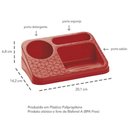 Ver imagem 4 de Kit Suporte Detergente Sabão Esponja e Escorredor de Louças Vermelhos Organizadores de Pia