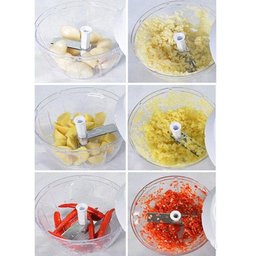 Mini Processador Manual de Alimentos a Corda 3 Laminas - 2