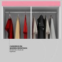 Ver imagem 2 de Guarda Roupa Solteiro 4 Portas e 2 Gavetas Lótus- Branco/rosa/branco