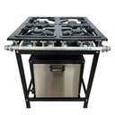 Ver imagem 1 de Fogão Baixa Pressão 4 Bocas Alcazon com Forno 75 Litros Tampa Inox Acz-004+aczf-003