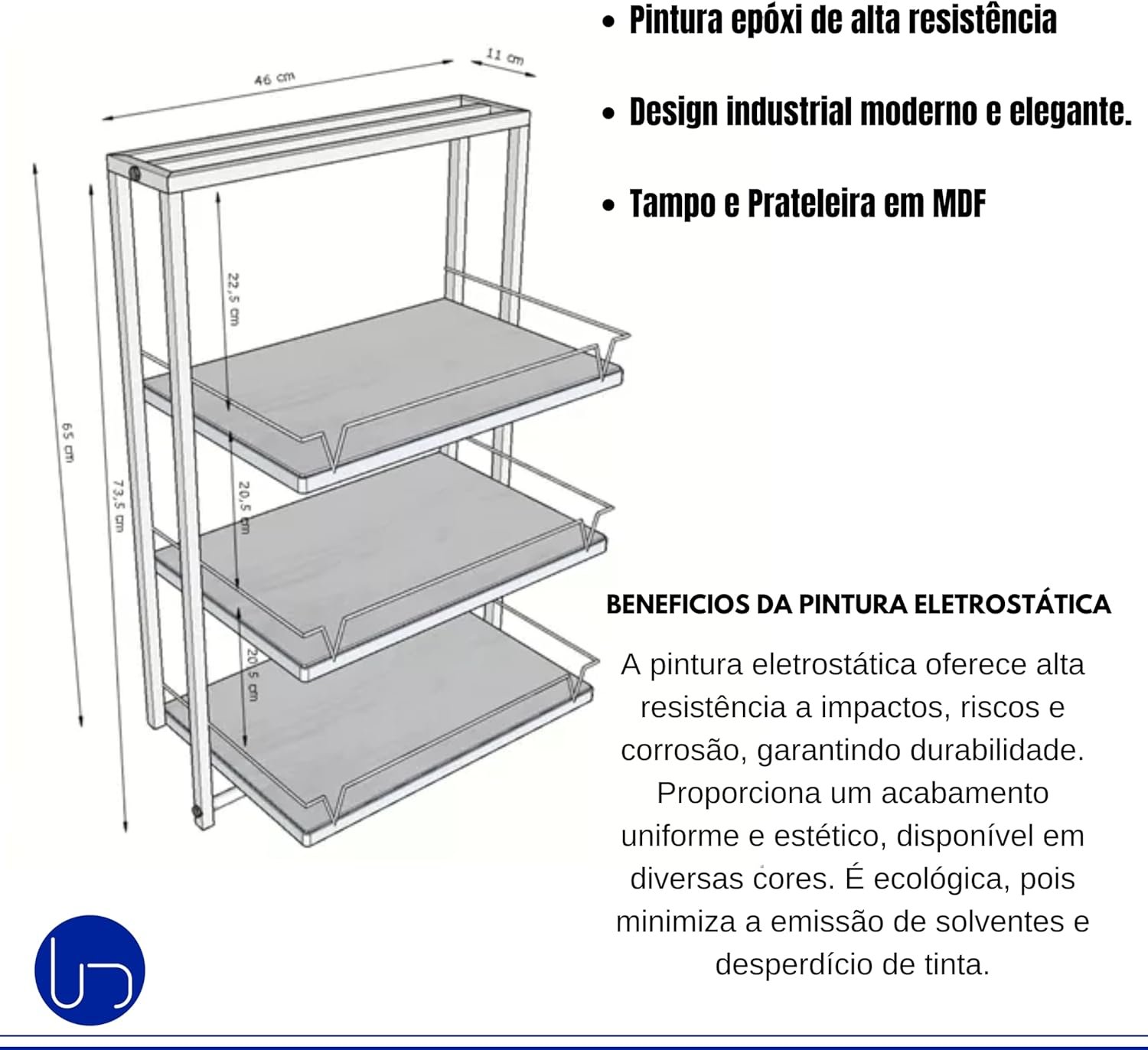 Prateleira Porta Temperos Parede Cozinha Organização Design Sofisticado Preto Fosco Aço Alta Durabil - 2