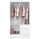 Ver imagem 3 de Guarda Roupa Solteiro 100cm 4 Portas Raely Branco A15 - Mpozenato