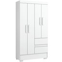 Ver imagem 2 de Guarda Roupa Solteiro 100cm 4 Portas Raely Branco A15 - Mpozenato