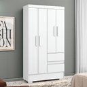 Ver imagem 1 de Guarda Roupa Solteiro 100cm 4 Portas Raely Branco A15 - Mpozenato