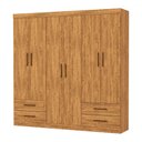 Ver imagem 2 de Guarda-roupa Casal Genova 6 Portas 4 Gavetas Cinamomo - Carioca Móveis