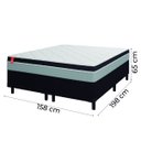 Ver imagem 3 de Cama Box Casal Queen Colchão Molas Ensacadas Real 158x198x65cm Preto/cinza