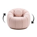 Ver imagem 6 de Poltrona Decorativa Giratória Concha c/Almofada Boucle Rose Abobora - Vimont Moveis