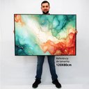 Ver imagem 2 de Quadro Decorativo Abstrato Marmore Luxo Extreme em Moldura Caixa Tacolado Moldura Caixa 3cm Branca C
