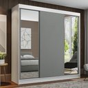 Ver mais imagens de Guarda-roupa Madesa Reno 3 Porta Correr Espelho Branco Cinza