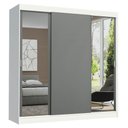 Ver imagem 1 de Guarda-roupa Madesa Reno 3 Porta Correr Espelho Branco Cinza