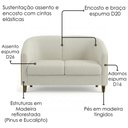 Ver imagem 5 de Poltrona Namoradeira 2 Lugares Aura 120 cm Pes Madeira Linho e Courino Tca 210 Tcs 727 Moll