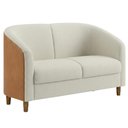 Ver imagem 1 de Poltrona Namoradeira 2 Lugares Aura 120 cm Pes Madeira Linho e Courino Tca 210 Tcs 727 Moll