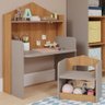 Escrivaninha Infantil Casinha com Regulagem de Altura e Banco - Fendi/Natural - 1