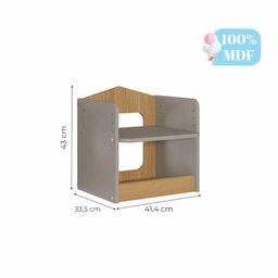 Escrivaninha Infantil Casinha com Regulagem de Altura e Banco - Fendi/Natural - 8